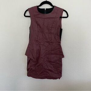 BCBG Generation Maroon Faux Leather Dress